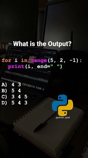 Count Down with Python range(5,2,-1) 🐍 #crypto #trader #stockmarket
