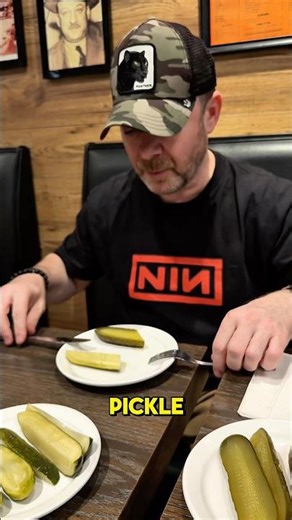 This is how you eat a pickle fork and knife agree? #pickles #pickle #reuben #reubensandwich