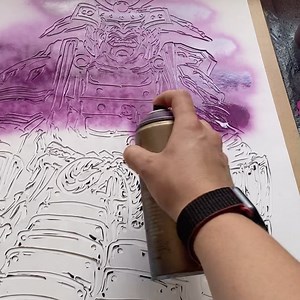 415K views · 2.8K reactions | More than 10 hours I spent on creating this #samurai Painting. Full video coming on Sunday 3:00pm (GTM) #stencil #japan #samuraitattoo #samuraiart | Skech ART | Facebook