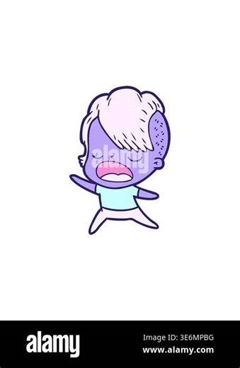 starburst effect animation of cartoon cool hipster girl talking Stock Video Footage - Alamy