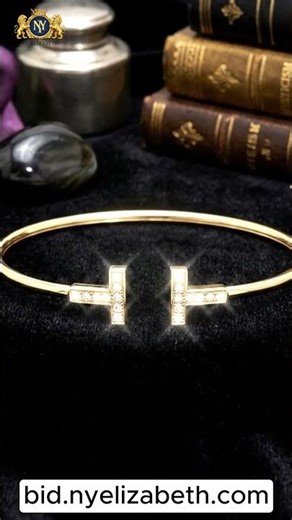 Tiffany & Co. Diamond T Wire Bracelet 18K Rose Gold
