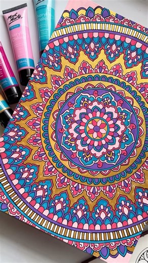 2.6K views · 35 reactions | Mandala painted using HIMI Gouche paints...