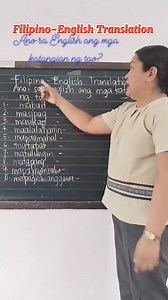 Filipino -English Translation Ano sa English ang mga katangian ng tao? #education | Teacher Anne