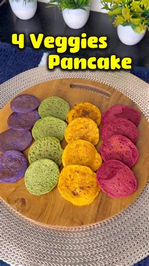 Vamika | Baby Food | Lifestyle | Mom Influencer on Instagram: "4 Healthy Colorful Veggies Pancakes for Kids 🥞💛 Making meals fun and nutritious for my little one with these 4 wholesome pancakes, each loaded with natural colors and nutrients 👶✨ 🥞 1st Pancake – Red Power Pancake ❤️ Made with masur dal, oats, beetroot, besan, jeera & adrak. Rich in protein, iron, and fiber, great for energy, healthy blood, and growth. 🥞 2nd Pancake – Purple Strength Pancake 💜 Made with purple cabbage, sooji & 