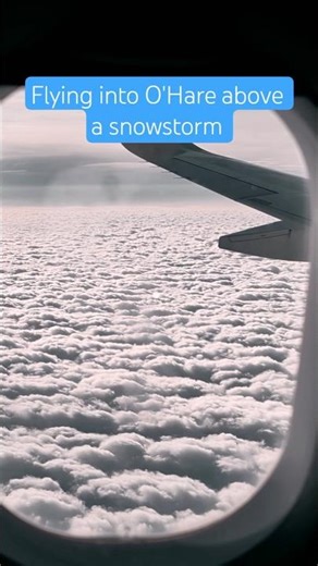 Flying into O'Hare Airport over a snowstorm. #flying #airlplane #travel