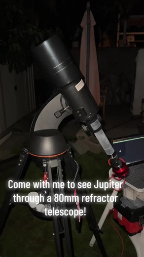 Jupiter through my 80mm refractor telescope!!! This is my first time trying with my new camera, and ASI224MC, it came out so good compared to my old pictures, this has been my best picture of Jupiter. I couldn’t even believe it!! I’m ready for Jupiters opposition tomorrow!! #space #planets #fyp #telescope #astrophotography