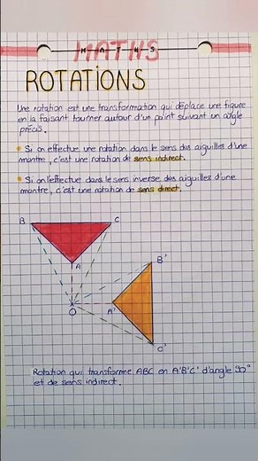 #fichederevision #3ème #maths rotations (symétrie)