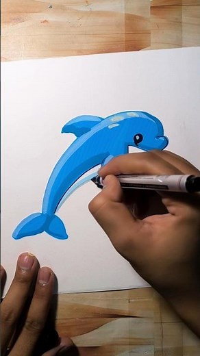 Step-by-step Dolphin कैसे बनाएं? देखिए अंत तक!" #art #coloring