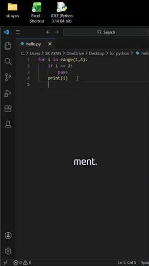 Python pass statement explained simply #shorts