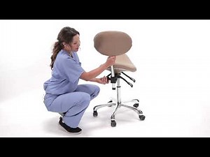 Rolling Saddle Stool with Back Support - Spa Luxe