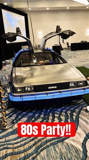 Epic 80s party featuring a Delorean Time Machine! #backtothefuture #80s #shorts