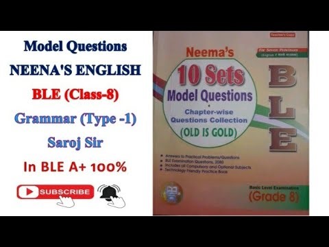 Q.11,12| Neema's Solution English | BLE 10 set solution | BLE English Grammar