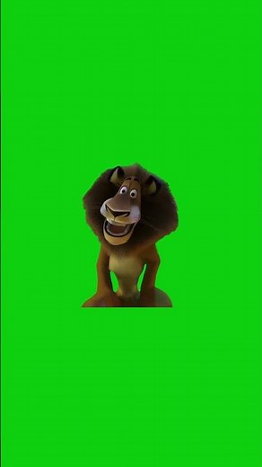 Alex the Lion saying 'Hi there! With The Mouth Wide Open #greenscreen #memetemplate #shorts