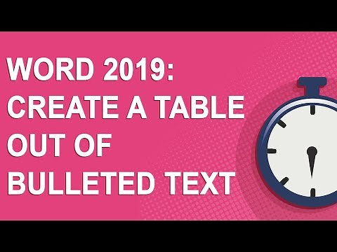 Create a table out of bulleted text in Microsoft Word for Windows or macOS