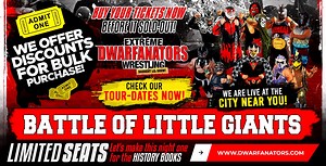 If you’re looking for entertainment that is sure to be a hit with everyone, then our Dwarf wrestling show is the perfect event for you! Bring your family and friends and get ready for an unforgettable experience! So what are you waiting for? Experience the BEST Dwarf wrestling show today!!💯 🔥 Don't miss the epic night!!! www.dwarfanators.com | Dwarfanators