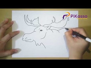 Moose Head Easy Drawing Tutorial