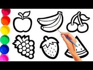 Fruits drawing, Painting and Colouring for kids and toddlers | Art and Learn | song for kids