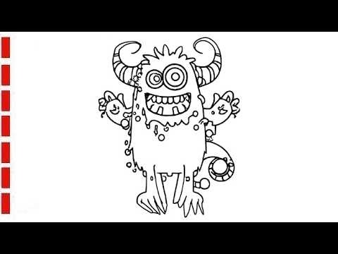 Monster Coloring Pages for Kids | Easy Cute Monster Drawing and Coloring