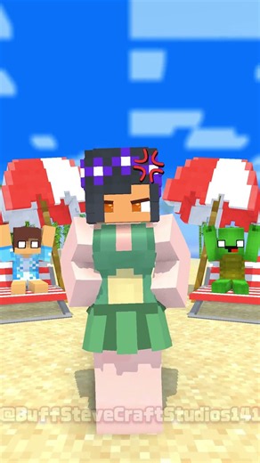 Mikey Girl Choose the Right Head!😭😡🥰 Minecraft Animation #maizen #minecraft #fypシ #jj #mikey