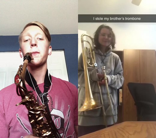 #duet with @grace_d_f i have good lighting here #trombone #altosax