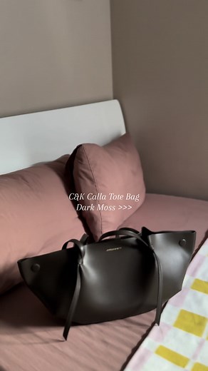 Affordable Alternative to Polène Cyme Mini: Charles & Keith Calla Tote Bag in Dark Moss