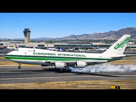 RARE Moment! Evergreen Cargo Aircraft Landing at Hollywood Burbank Airport