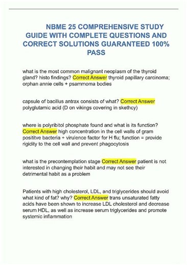 Latest NBME 25 COMPREHENSIVE STUDY GUIDE WITH COMPLETE QUESTIONS AND CORRECT SOLUTIONS GUARANTEED 10