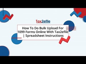 How To Do Bulk Upload For 1099 Forms Online With Tax2efile | Spreadsheet Instructions