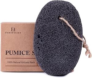 FootFitter Natural Volcanic Pumice Stone for Feet, Deep Exfoliating Scrubber Removes Calluses, Dry Skin, Cracked Heels, and Restores Smoothness