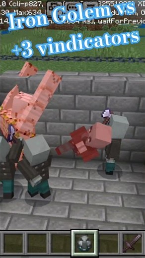 Minecraft iron Golem vs vindicators #shorts