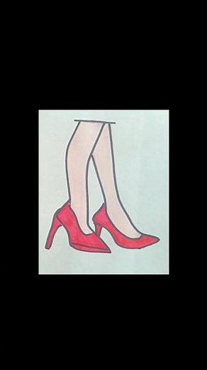 How to draw Heels ll Easy heel 👠 drawing ll Draw legs with heels easy