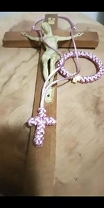 handmade prayer rope set bracelet & knotted cross κομποσκοίνι σταυρός σετ , spiritual gift monastic style | Monastery Blessing