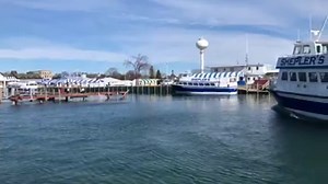 "Miss Margy" was put in the water today as Shepler's Mackinac Island Ferry gets ready for the season! Ferry service to Mackinac Island starts Sunday. | UpNorthLive