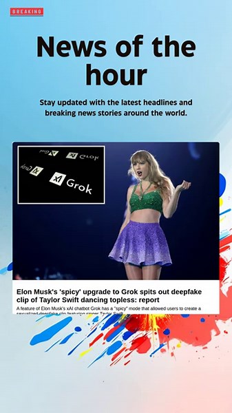 Breaking News: Elon Musk's 'spicy' upgrade to Grok spits out deepfake clip of Taylor Swift #Elon