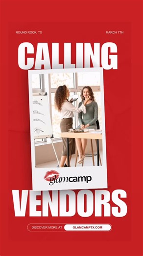 Glam Camp TX on Instagram: "✨ Calling all beauty, wellness & lifestyle pros! ✨ Glam Camp TX is looking for vendors + instructors to join our very first event—and yes, there’s NO vendor fee for this one 🎉 This isn’t a typical pop-up. Glam Camp TX is a one-day, girls-day-out experience where guests rotate through interactive micro-workshops led by local experts in hair, makeup, skin, style, wellness, and more. Vendors get face-to-face time with attendees, real connections, content opportunities,