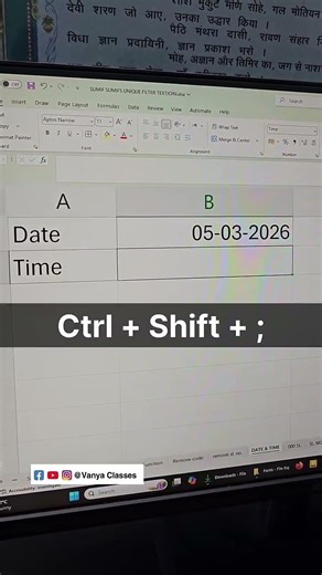 Shortcut for creating dates and Time in Excel with keyboard easily #excel #exceltricks #tricks