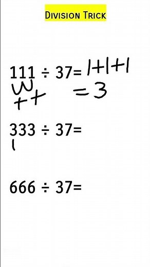 Middle School Math Fast Division Trick with 37 #MiddleSchoolMath #7thGradeMath #HomeworkHelp