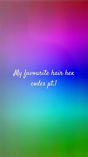 Hair hex codes pt.1