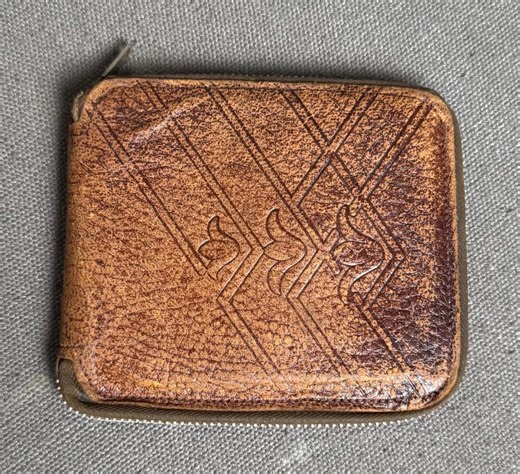 1930's Art Deco Tooled Leather Wallet Zip Close Swan Design Patina - Etsy