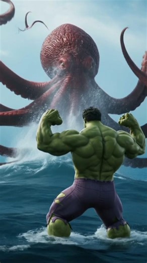 Hulk vs Giant Octopus Ultimate Ocean epic Battle fight #shorts