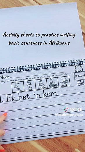 Practice Writing Simple Afrikaans Sentences | Grade 2 Activity Sheets