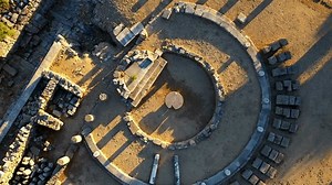 Ancient city of Kaunos, Dalyan valley, Turkey. Kaunos (Latin: Caunus) was a city of ancient Caria and in Anatolia, a few km west of the modern town of Dalyan, Muğla Province, Turkey.