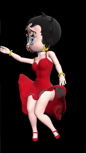Betty Boop. Vintage cartoon flapper girl dancing with playful charm in 1930s animation style.