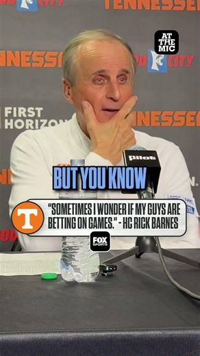 Tennessee HC Rick Barnes jokingly wonders if his players are betting on games 🤔 #CBB #UT #basketball