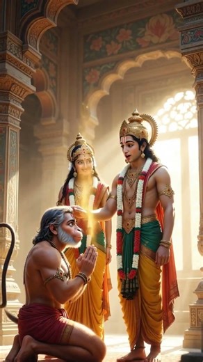 Hanuma Jayanthi Hanuman Receiving Rama & Sita’s Blessings Divine Birthday Moment