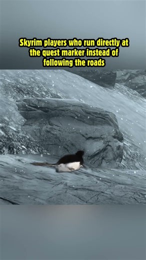 Skyrim players who run directly at the quest marker instead of following the roads! #skyrim
