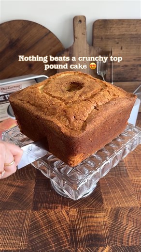 The pan is available at oldcountrykitchenware.com I've adapted the viral pound cake from Mrs Johnnie Ruth Irving to a mile high version that fills our 18 cup square tube pan! It's buttery, dense, with a velvety texture. 2 1/4 cups (4 1/2 sticks) butter, room temperature 3 1/3 cups sugar 10 large eggs, room temperature 3 3/4 cups cake flour or White Lily All Purpose Flour 1 can (14 oz) sweetened condensed milk 1 tbsp vanilla extract 1 tbsp lemon extract Preheat oven to 300°F. Prepare Old Country 
