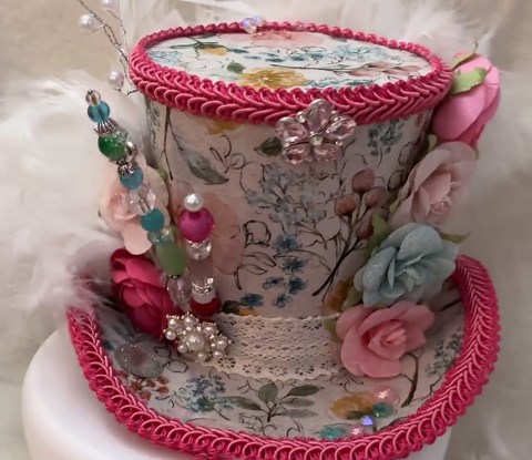 Pink Floral Tea Top Hat Fascinator, Party, Derby, Garden, Bridal Shower Hat - Etsy