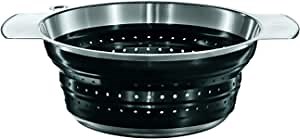Rosle Stainless Steel Collapsible Colander, 10-inch, Black
