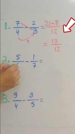 Common Denominator Trick for Fraction Subtraction #math #fractions #hacks